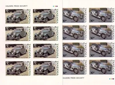 Tanzania 1986 The 100th Anniv of the Automobile (Variety) Imperf. MNH