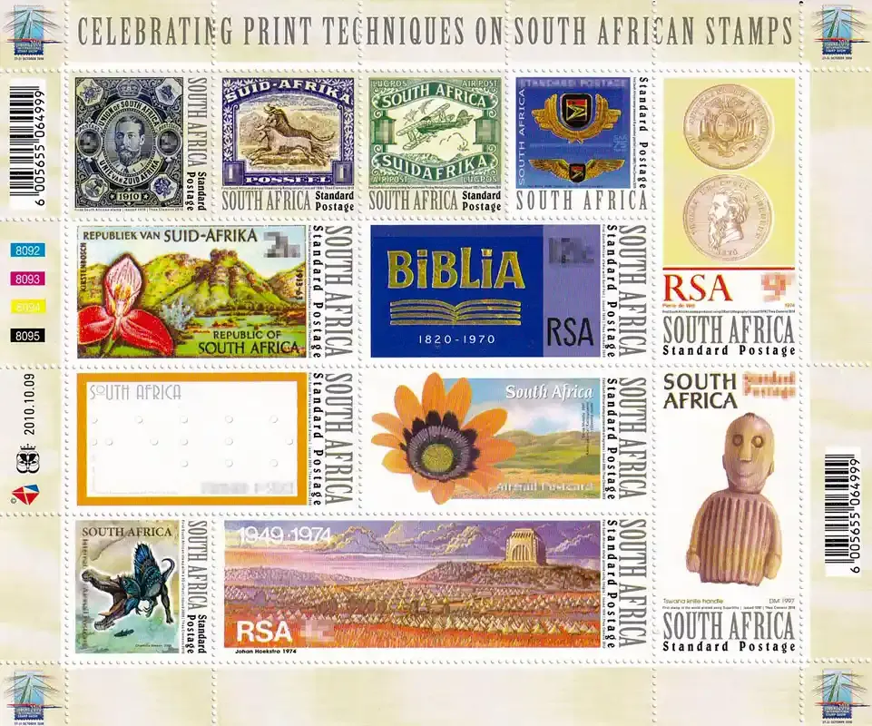 South Africa 2010 World Post Day/Printing Techniques (ss/12v) - MNH(**)