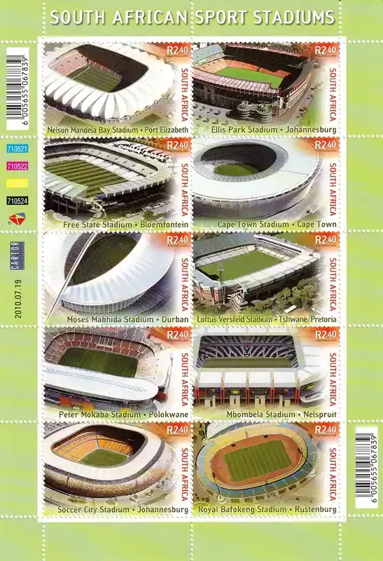 South Africa 2010 Soccer Sports Stadiums (ss/10v) - MNH(**)