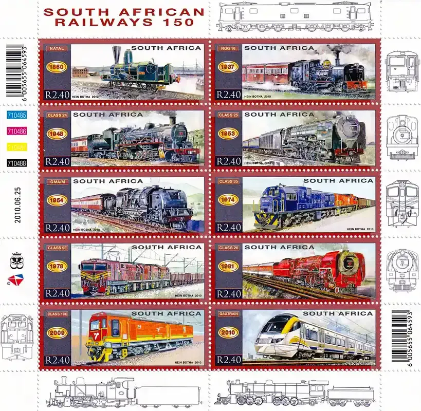 South Africa 2010 South African Railways (ss/10v) - MNH(**)