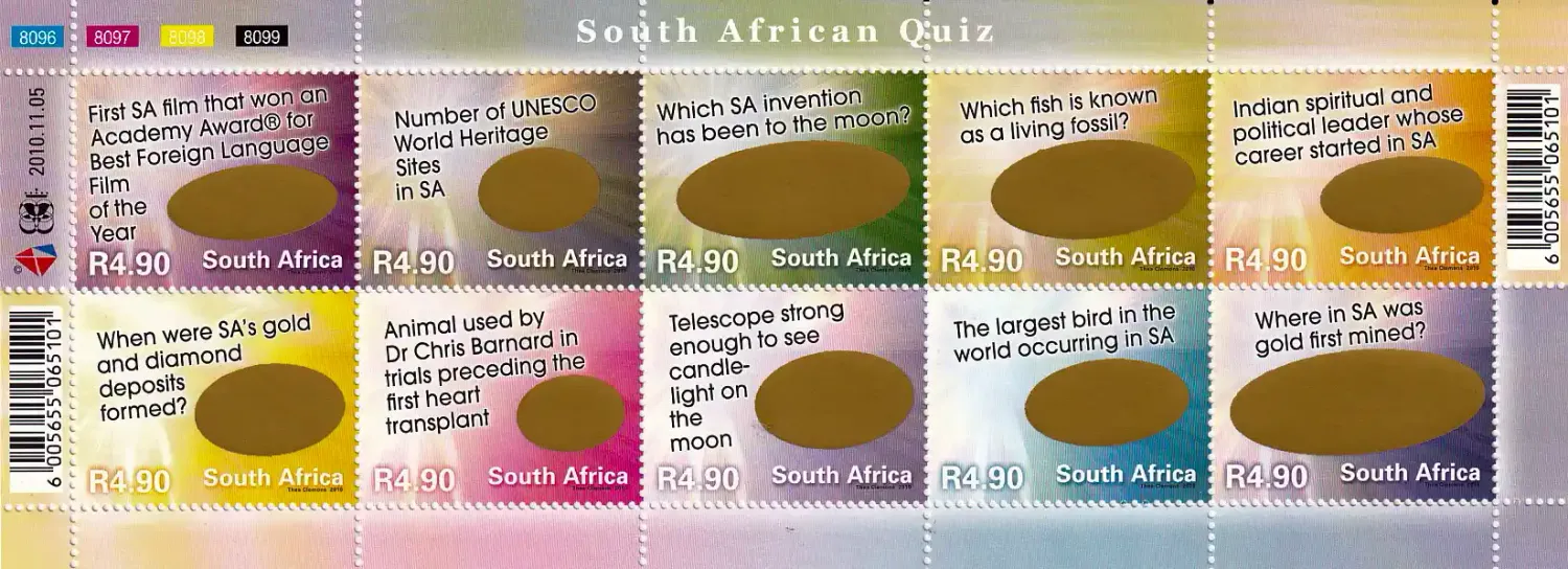 South Africa 2010 South African Quiz (ss/10v) - MNH(**)