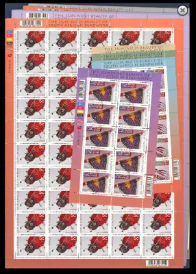 South Africa 2010 8th Defs/Beadwork (Full Sheets) - 5c-20r (s/5v+22v) - MNH(**) South Africa 2010 8th Defs/Beadwork (Full Sheets) - 5c-20r (s/5v+22v) - MNH(**)