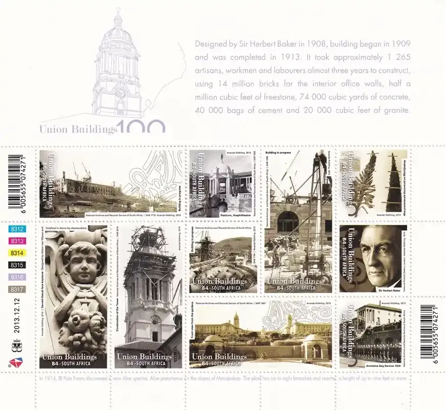 South Africa 2013 Union Buildings Centenary II (1 ss/10v) - MNH(**)