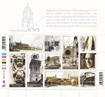 South Africa 2013 Union Buildings Centenary II (1 ss/10v) - MNH(**)
