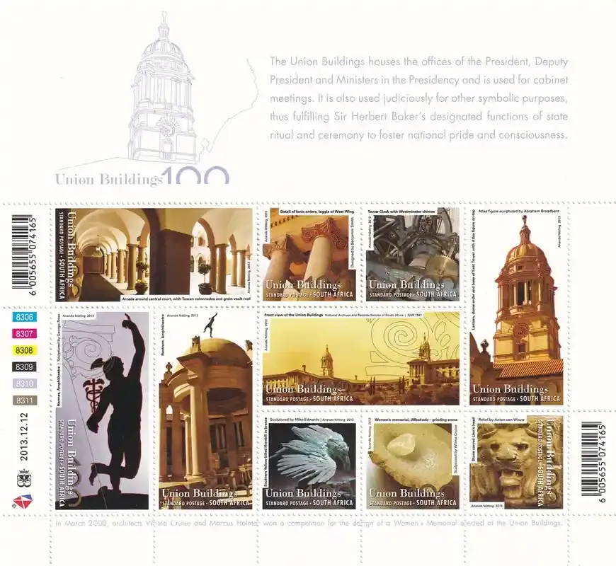 South Africa 2013 Union Buildings Centenary I (1 ss/10v) - MNH(**)