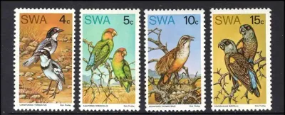South West Africa 1974 Native Birds. MNH (**). South West Africa 1974 Native Birds. MNH (**).