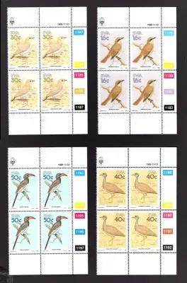 South West Africa 1988 Birds (C/Blocks). MNH (**). South West Africa 1988 Birds (C/Blocks). MNH (**).