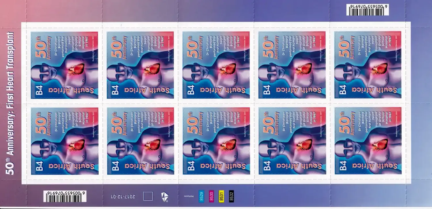 South Africa 2017 C.Barnard/Heart Transplant 50th Anniversary (ss/10v) - MNH(**)