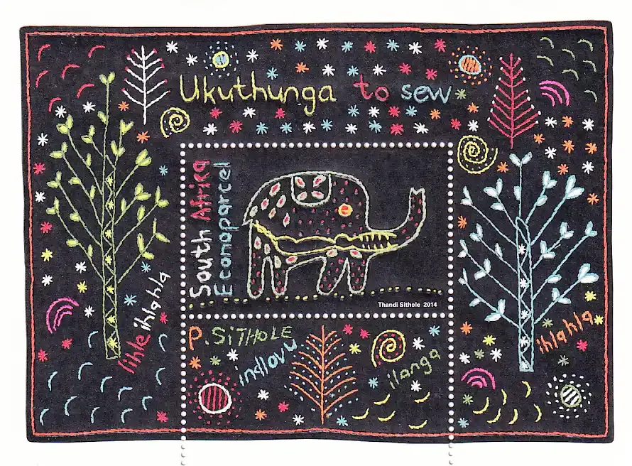South Africa 2014 Tunga Studio Embroidery/Elephant (ss) - MNH(**)