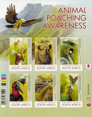 South Africa 2015 Animal Poaching Awareness (sa) (ss/6v) - MNH(**)