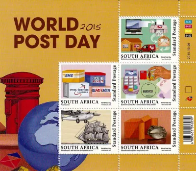 South Africa 2015 World Post Day (ss/5v) - MNH(**)