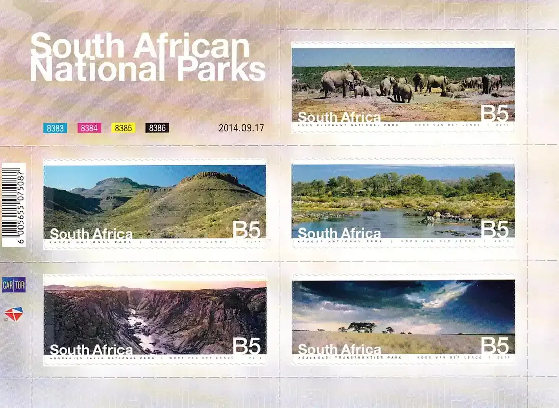 South Africa 2014 National Parks (sa) (ss/5v) - MNH(**)