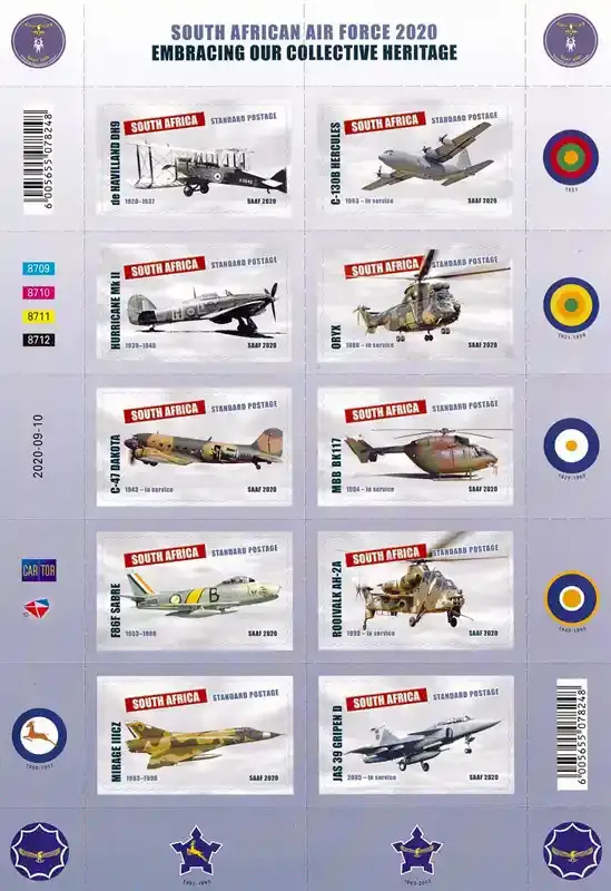 South Africa 2020 Air Force Centenary/Airplanes (ss/10v) - MNH(**)