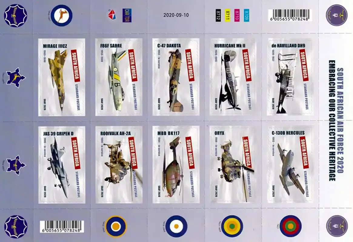 South Africa 2020 Air Force Centenary/Airplanes (ss/10v) - MNH(**)