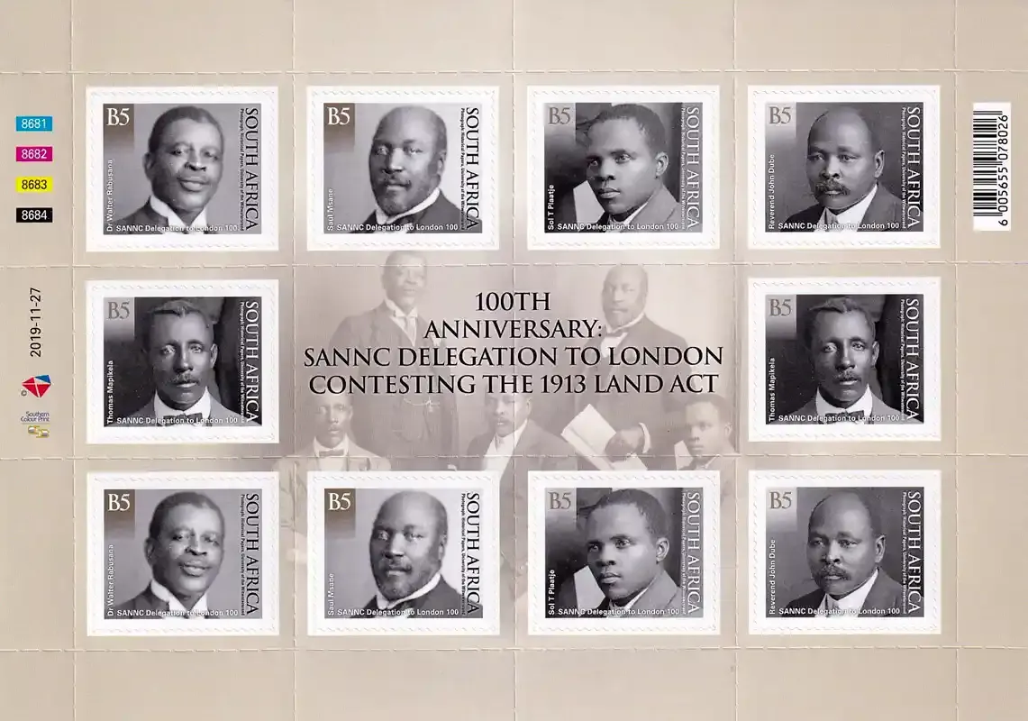 South Africa 2019 SANNC Delegation to London Centenary (sa:ss/10v) - MNH(**)