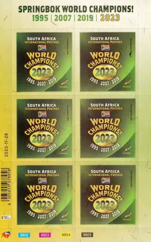 South Africa 2023 Rugby Champions #2 (ss/6v)  - MNH(**)