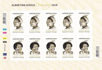 South Africa 2019 A.Sisulu (s/10v) - MNH(**) South Africa 2019 A.Sisulu (s/10v) - MNH(**)