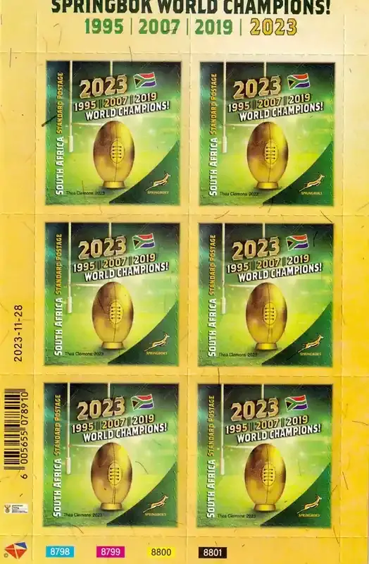 South Africa 2023 Rugby Champions #1 (ss/6v)  - MNH(**)