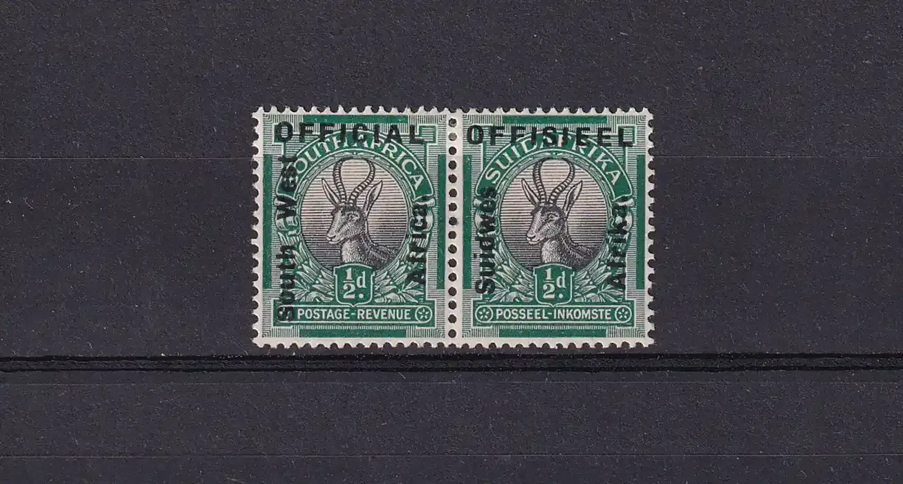 South West Africa 1926 "OFFICIAL 1/2d - South West - Africa" or Afrikaans "OFFISIEEL - SUIDWES - Afrika". Very lightly Hinged. (*)
