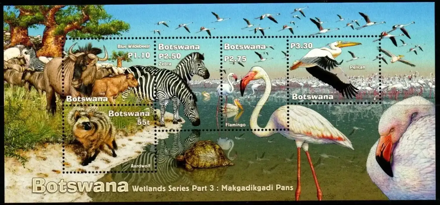 Botswana 2002 Wetlands #3/Pans (ss/5v)-MNH(**)