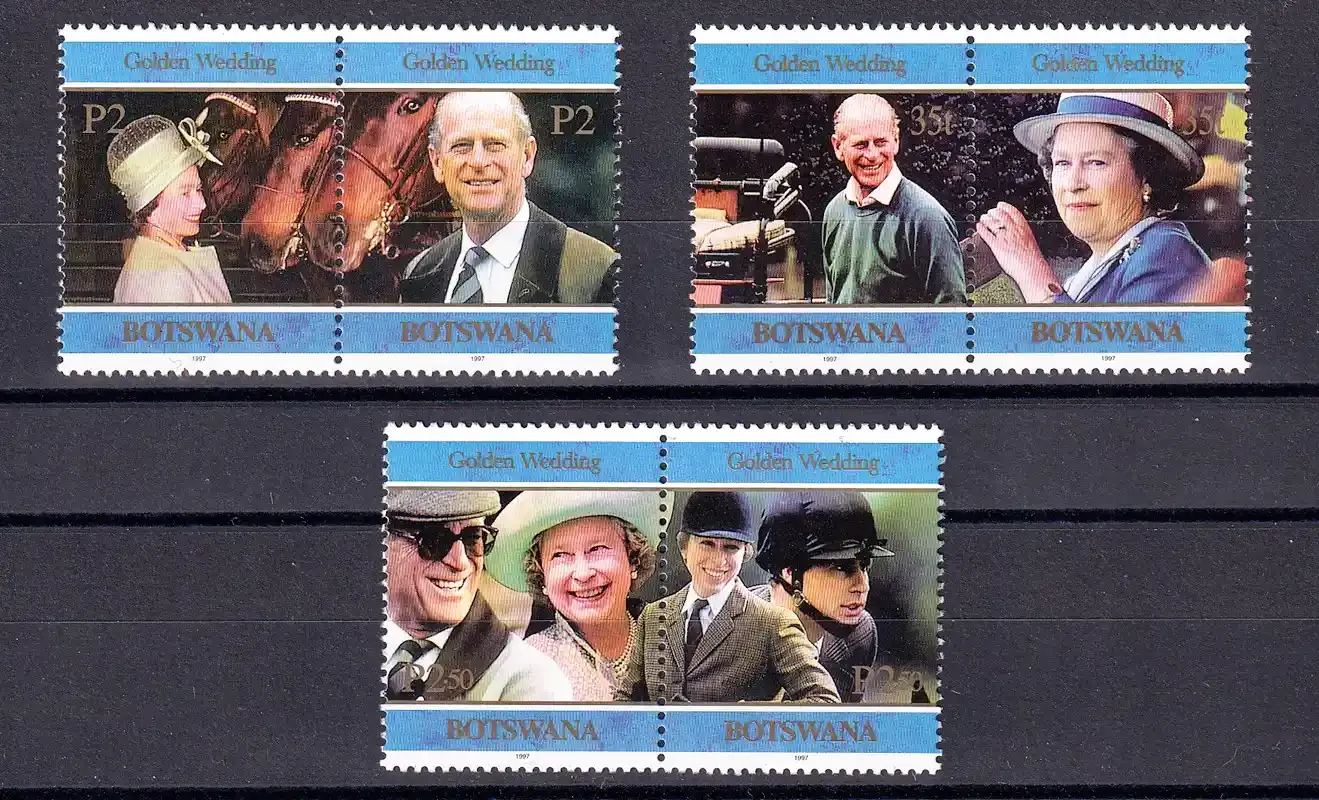 Botswana 1997 QEII Golden Wedding Anniversary (prs)-MNH(**)