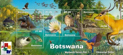 Botswana 2001 Wetlands Fauna/HONG KONG '01 (ss) (ovpt)-MNH(**)