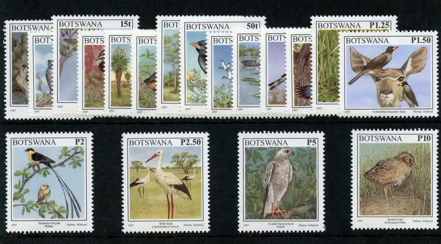 Botswana 1997 Defs/Birds - 5t-10p (18v)-MNH(**)