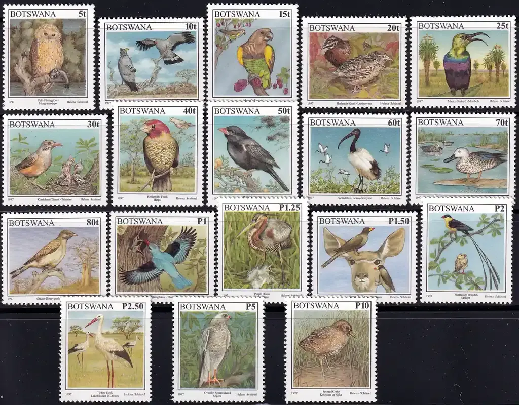 Botswana 1997 Defs/Birds - 5t-10p (18v)-MNH(**)