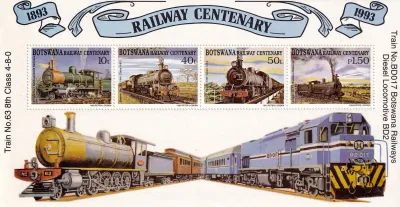 Botswana 1993 Railway Centenary (ss/4v)-MNH(**)
