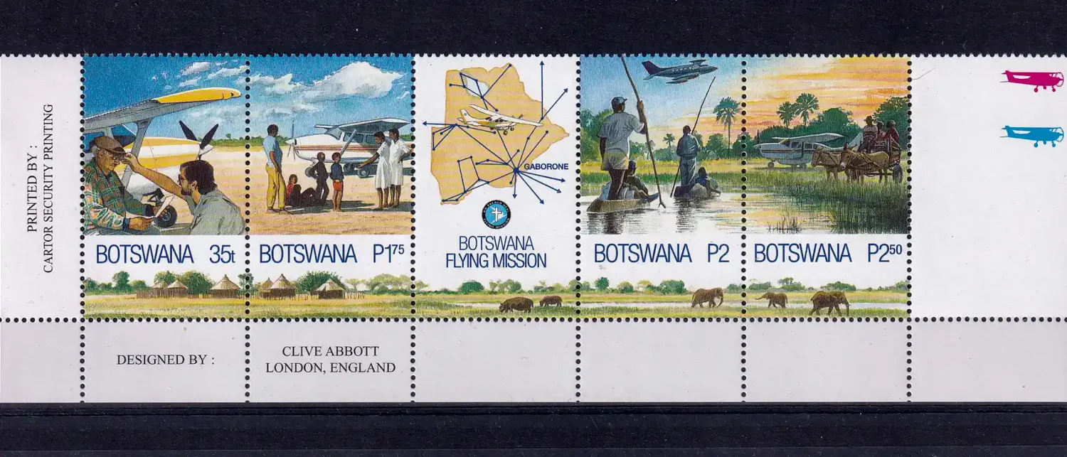 Botswana 2000 Flying Medical Services/Airplanes(s/4v+Tab)-MNH(**)
