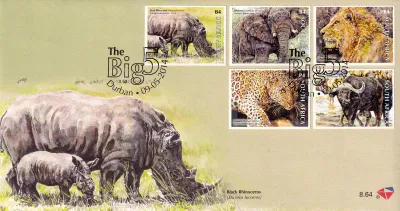 South Africa 2014 Big 5 Animals/Mammals FDC South Africa 2014 Big 5 Animals/Mammals FDC