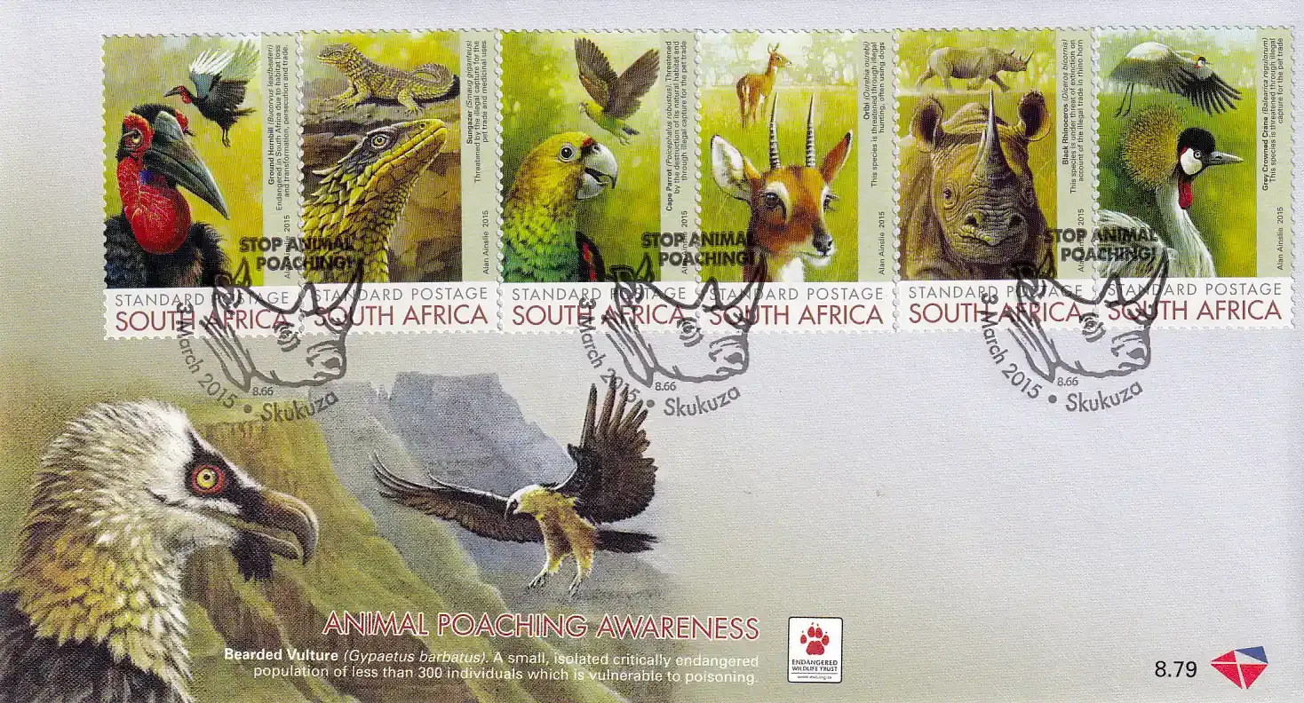 South Africa 2015 Animal Poaching Awareness, FDC