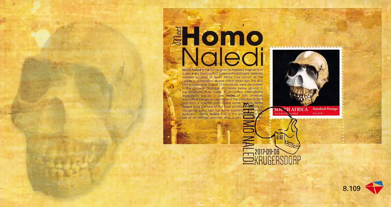 South Africa 2017 Homo Naledi Skull, FDC