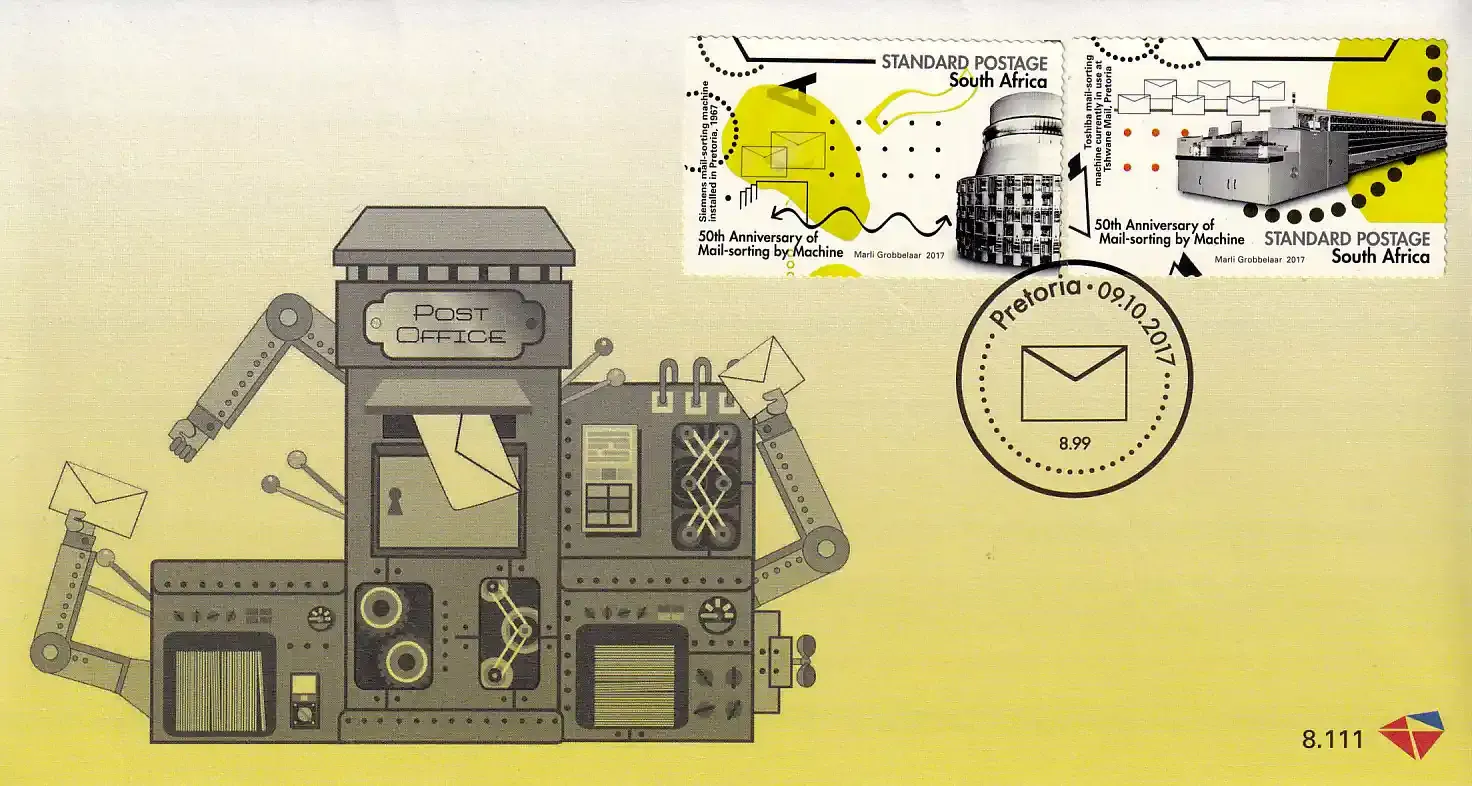 South Africa 2017 Machine Mail Sorting, FDC