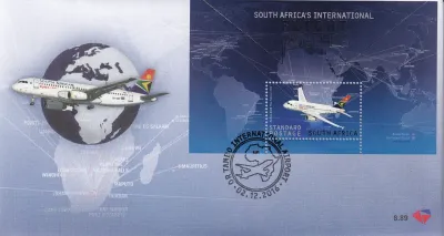 South Africa 2016 Airplane Flight Routes &amp; Development. FDC