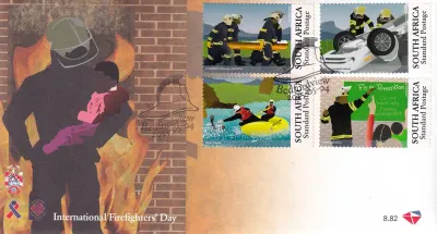 South Africa 2015 Int Fire Fighters Day, FDC x 2