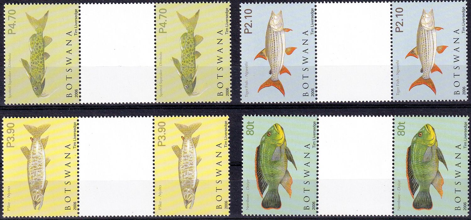 Botswana 2006 Fish of Okavango (Gutter Pairs)-MNH(**)