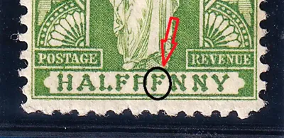 British Virgin Islands 1899 St. Ursula, (Variety) SG43a "PFNNY" instead of "PENNY". MLH(*)