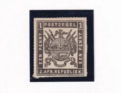 Transvaal 1870 SACC 2. 1d Black. MLH(*) Transvaal 1870 SACC 2. 1d Black. MLH(*)