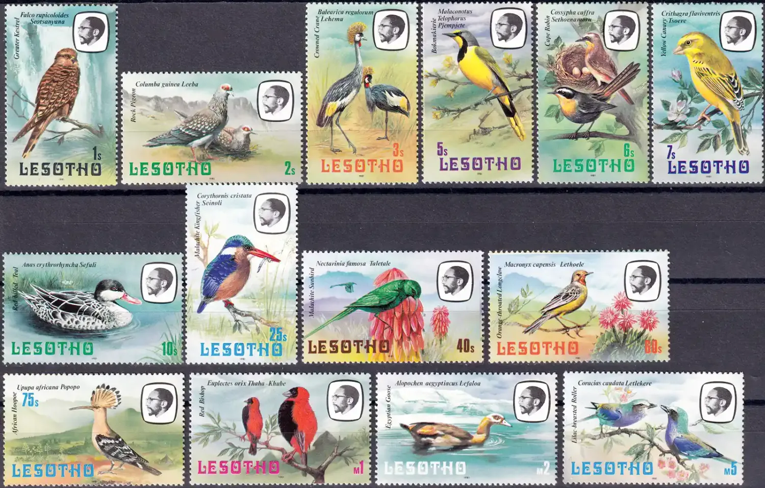 Lesotho 1981 Defs/Birds - 1s-5m (14v) -MNH(**) Lesotho 1981 Defs/Birds - 1s-5m (14v) -MNH(**)