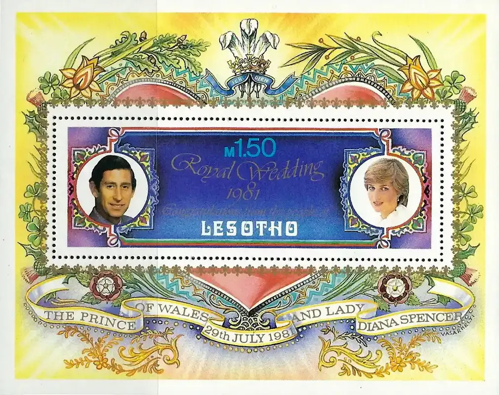 Lesotho 1981 Charles & Diana Wedding (ss)-MNH(**) Lesotho 1981 Charles & Diana Wedding (ss)-MNH(**)