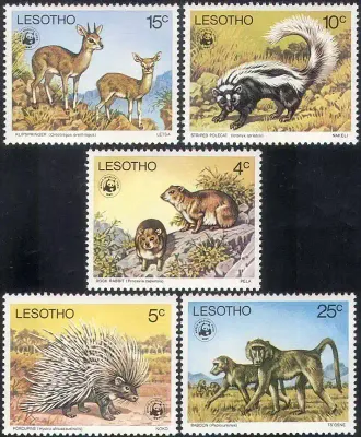 Lesotho 1977 WWF/Animals-MNH(**) Lesotho 1977 WWF/Animals-MNH(**)