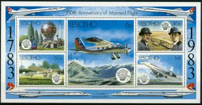 Lesotho 1983 Manned Flight Bicentenary (ss/5v)-MNH(**) Lesotho 1983 Manned Flight Bicentenary (ss/5v)-MNH(**)