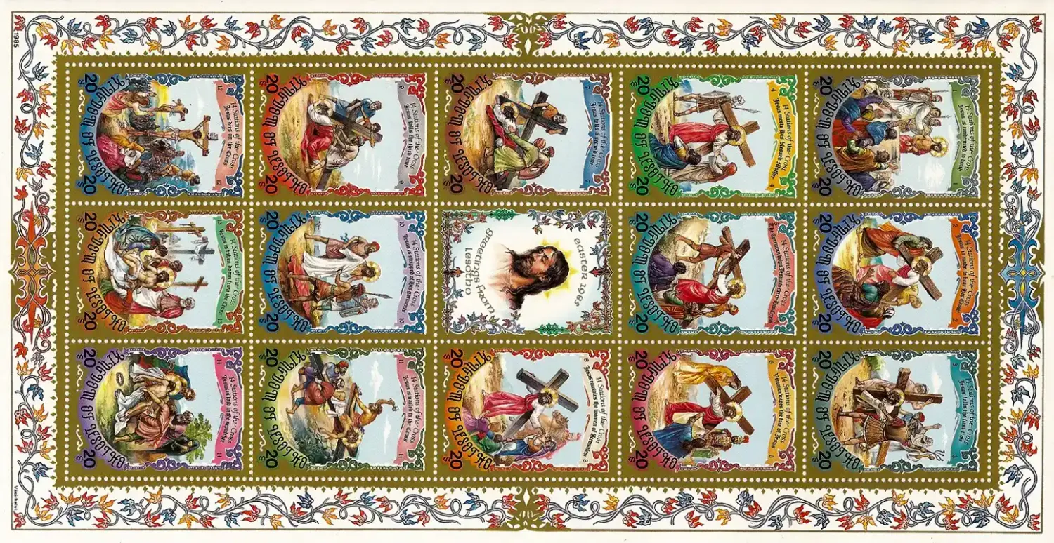 Lesotho 1985 Easter/Stations of the Cross (ss/14v+lab)-MNH(**)