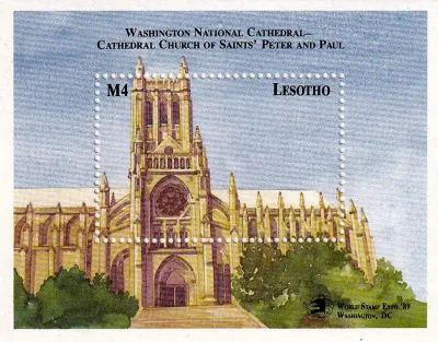 Lesotho 1989 Stamp Expo '89/Cathedral (ss)-MNH(**) Lesotho 1989 Stamp Expo '89/Cathedral (ss)-MNH(**)