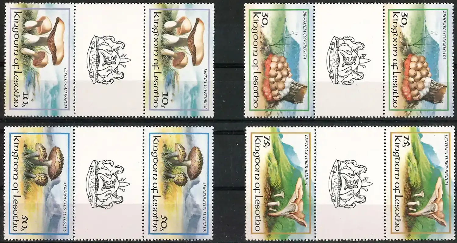 Lesotho 1983 Mushrooms (Gutter Pairs)-MNH(**)