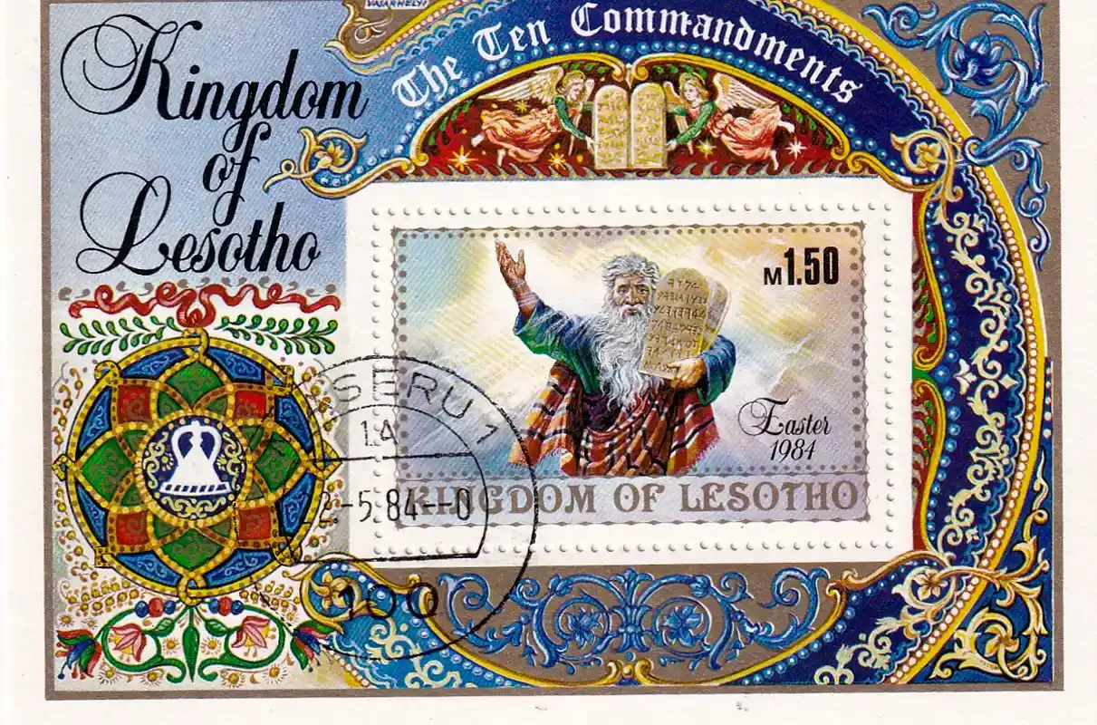 Lesotho 1984 Easter/Ten Commandments (ss)-CTO