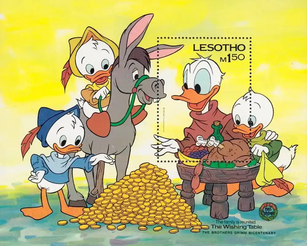 Lesotho 1985 J.&amp;W.Grimm/M.Twain/Disney (1ss)-MNH(**)