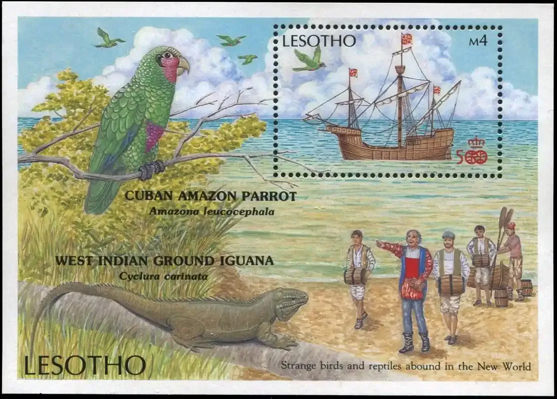 Lesotho 1987 Discovery of America (ss)-MNH(**) Lesotho 1987 Discovery of America (ss)-MNH(**)