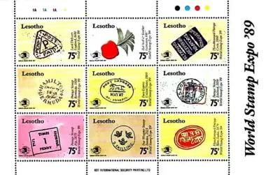 Lesotho 1989 Stamp Expo '89 (ss/9v)-MNH(**) Lesotho 1989 Stamp Expo '89 (ss/9v)-MNH(**)
